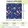 thumbnail image 2 of Blue Soccer Elements Pattern Square Fitted Tablecloth with Elastic Edge,Square Table Cover,Washable Elastic Table Cover for Home Kitchen Party Decor 34"x34", 2 of 6