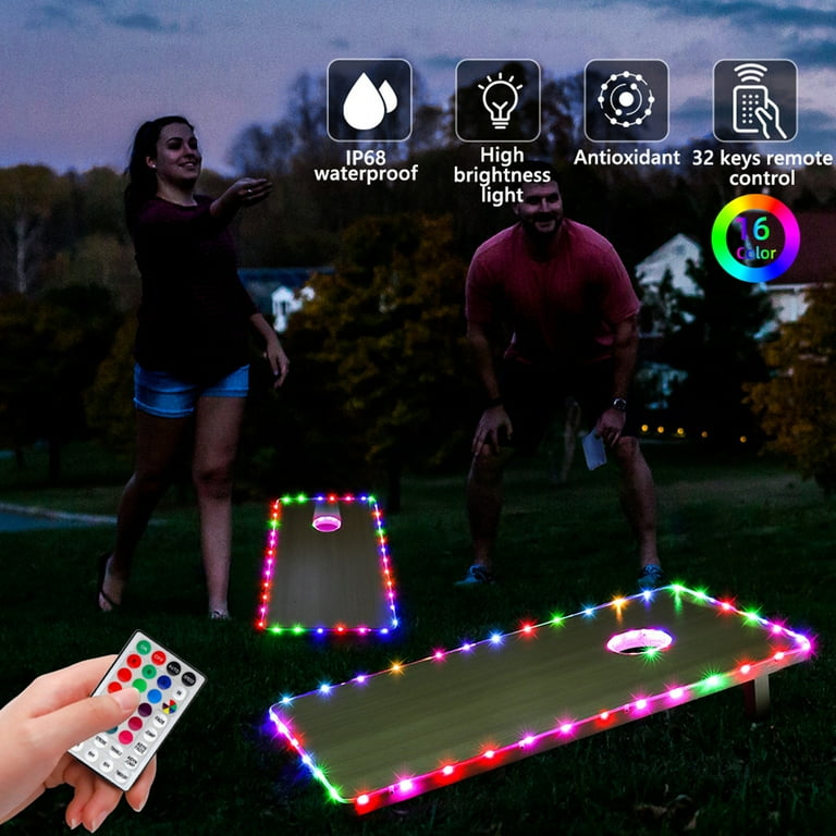 Cornhole Board Lights with Sensor Version 7 Color Changing Corn