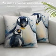 thumbnail image 3 of JEUXUS Decorative Throw Pillow Cover,Watercolor Penguin Mom and Baby  Throw Pillow Case Cushion Cover Home Décor Sofa Decorative Pillow, 3 of 5