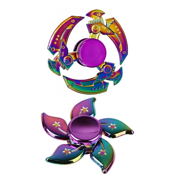 CYFW 2 Pcs Fidget Spinner,Colorful Metal Fidget Spinner,Mini Fidget Toys,Fidget Spinners for Adults