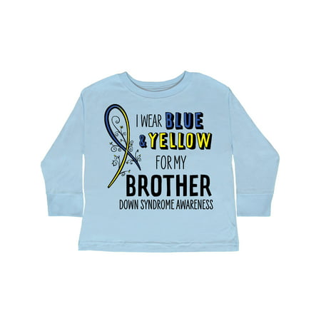 

Inktastic I Wear Blue and Yellow for my Brother- Down Syndrome awareness Gift Toddler Boy or Toddler Girl Long Sleeve T-Shirt