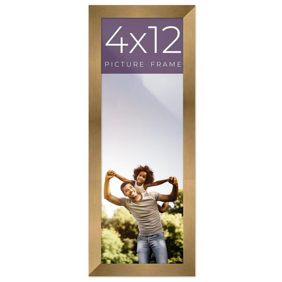 4x12 IN Frame Gold Bronze Solid Wood Picture Frame Width 0.75 Inches | Interior Frame Depth 0.5