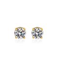 thumbnail image 5 of Pendientes de plata s925 con cuatro garras para mujer, tapones para los oídos roscados, pendientes de boda sencillos de oro de 18 quilates bañados en diamantes Mosan, europeos y americanos, 5 of 5