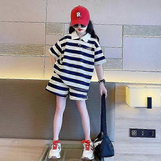 Girls 2PCS Sleeveless T-shirt Vest and Shorts Suit