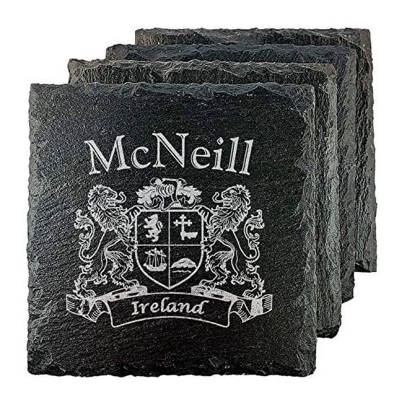 McNeill Irish Coat of Arms Slate Coasters - Set of 4