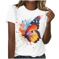 thumbnail image 1 of Blouses pour Femmes, Blouse à Manches Courtes Imprimée Mode Féminine Col Rond T-Shirt Décontracté, 1 of 4