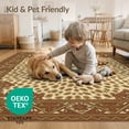 thumbnail image 4 of ODIKA 2'x3' Washable Throw Rug Non-Slip, Low Profile, Flatwoven, Easy Care Spotted Print Southwestern Border Brindle Center Motif Patchwork Cow Flowing for Hallway, Study Room, 4 of 7