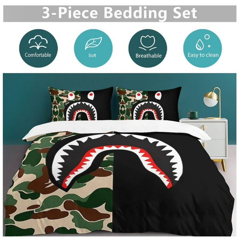 BAPE Camo Shark 3 Piece Bedding Set 86