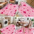 thumbnail image 5 of 3'x5' Area Rugs, Red Pink Valentines Indoor Outdoor Area Rug for Living Room Bedroom, Love Heart Pink Washable Bathroom Rugs Kitchen Floor Carpet Mats Home Decor Aesthetic, 5 of 8