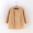 thumbnail image 2 of Besolor Toddler Kids Girls Fleece Coat Buttons Long Sleeve Tops Fall Winter Thicken Warm Overcoat Jackets(6-12 Months,Beige), 2 of 7