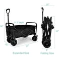 thumbnail image 6 of Jump Into Fun Folding Wagons Carts, Heavy Duty Utility Wagon with All-Terrain Wheels, Adjustable Handle and Double Fabric, Beach Wagon Cart for Kids, Garden Wagon Cart for Sand, Large Wagon, Black, 6 of 7