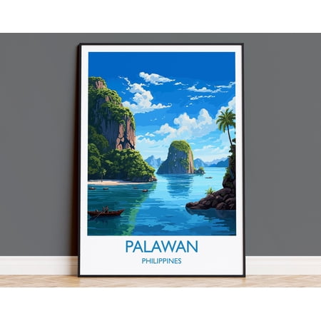 Palawan Travel Print, Travel Poster of Palawan, Palawan Gift, Philippines Art Gift, Wall Art Print, 12x18 UNFRAMED