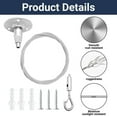 thumbnail image 5 of 4 Pack 6ft Ceiling Sign Hanger Wire Kit, 2m Adjustable Suspension Hanging Cable Wire with Hook Wall Mount Cable, 5 of 6