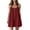 Wine, variant on StSilkitty Women's Casual Mini Dresses Sleeveless Crewneck Button down Sundresses Adjustable Spaghetti Strap Cotton Cami Dress