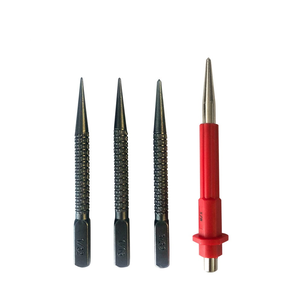 KEEGAN TOOLS 4-Piece Nail Setter Punch and Center Punch Set. An Essential Set for Any Professional Tradesman Featuring Most Commonly Used Sizes