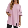 thumbnail image 2 of Karight Women's Crew Neck T Shirt Oversized Casual Loose Short Sleeve Tee Summer Athletic Workout Pullover Tops with Pockets, 2 of 9