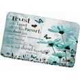 thumbnail image 3 of Teal Daisy Flower Butterfly Bath Mats Inspirational Quote Rustic Farmhouse Spring Floral Plant Country Turquoise Blue Bathroom Rugs Bedroom Kitchen Indoor Floor Carpet 16x24 Inch, 3 of 4