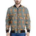 thumbnail image 4 of Bonita chaqueta con cremallera y estampado de zorro en 3D para hombre, abrigo con estampado de animales para niños, chaqueta informal de calle con cremallera, sudadera de manga larga tipo bombardero, 4 of 5