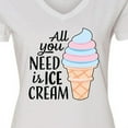 thumbnail image 4 of Inktastic All You Need is Ice Cream with Ice Cream Cone Women's V-Neck T-Shirt, 4 of 5