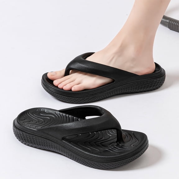 Willtoo Womens EVA Orthopedic Thick Sole Flip Flops Summer Round Toe Arch Support Soft Sole Thong Sandals for Beach Walking Shower Indoor Outdoor