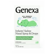 Genexa Infants' Saline Nasal Spray & Dropper - 1 Fl. Oz. - Gently Cleanses Mucus & Congestion - Certified Vegan, Organic, Gluten-Free & Non-GMO