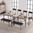 thumbnail image 1 of Ourlova Dining Table Set for 4, Kitchen Table with Upholstered Bench and 2 Chairs, Kitchen Table and Chairs Set, 1 of 9