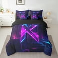 thumbnail image 2 of Castle Fairy Personalized Initial Alphabet K 7Pcs Bedding Comforter Set for Teens Children,Alphabet Lightsaber Queen Bedding Sets Super Cozy,Abstract Retro Queen Sheet Sets,Luxury Bedroom Decor, 2 of 8