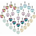 thumbnail image 1 of 30 piezas de dijes de corazón de cristal, 6 colores, colgantes de corazón facetados con gancho, dijes colgantes de amor., 1 of 6