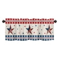 thumbnail image 3 of Independence Day Tier Curtains, Red Blue White Stars Patriotic USA Flag Rod Pocket Curtains , Small Half Window Treatment Tiers Drapes for Kitchen Cafe Bathroom, 54*17.8inch, 3 of 3