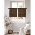 thumbnail image 3 of Dark Brown Rattan Sheer Curtains 45 Inch Length 2 Panels Set, Vintage Abstract Wicker Texture Voile Window Treatment Rod Pocket Small Kitchen Curtains Drapes for Bedroom 52"x45"x2, 3 of 7