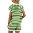 thumbnail image 4 of Sewkxo Womens 2 Piece Sets Summer Stripe Workout Set 2026 Two Piece Lounge Set Matching Clothing Tshirts Short,Green S, 4 of 4