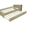 thumbnail image 6 of Twin Size Bed with LED Storage Headboard, Solid Wood Twin Platform Bed Frame with 2 Trundle and 4 Shelves, No Box Spring Needed - Natural, 6 of 9