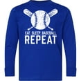 thumbnail image 3 of Inktastic Grunge Eat Sleep Baseball Repeat Long Sleeve Youth T-Shirt, 3 of 5