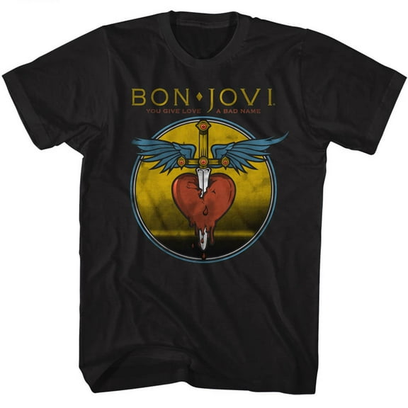 Bon Jovi Bad Name Black Adult T-Shirt