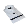 thumbnail image 4 of Men 100% Fancy Cotton Shirt Manschett Quesste Turkey Slim Fit 6041-03 White, 4 of 7