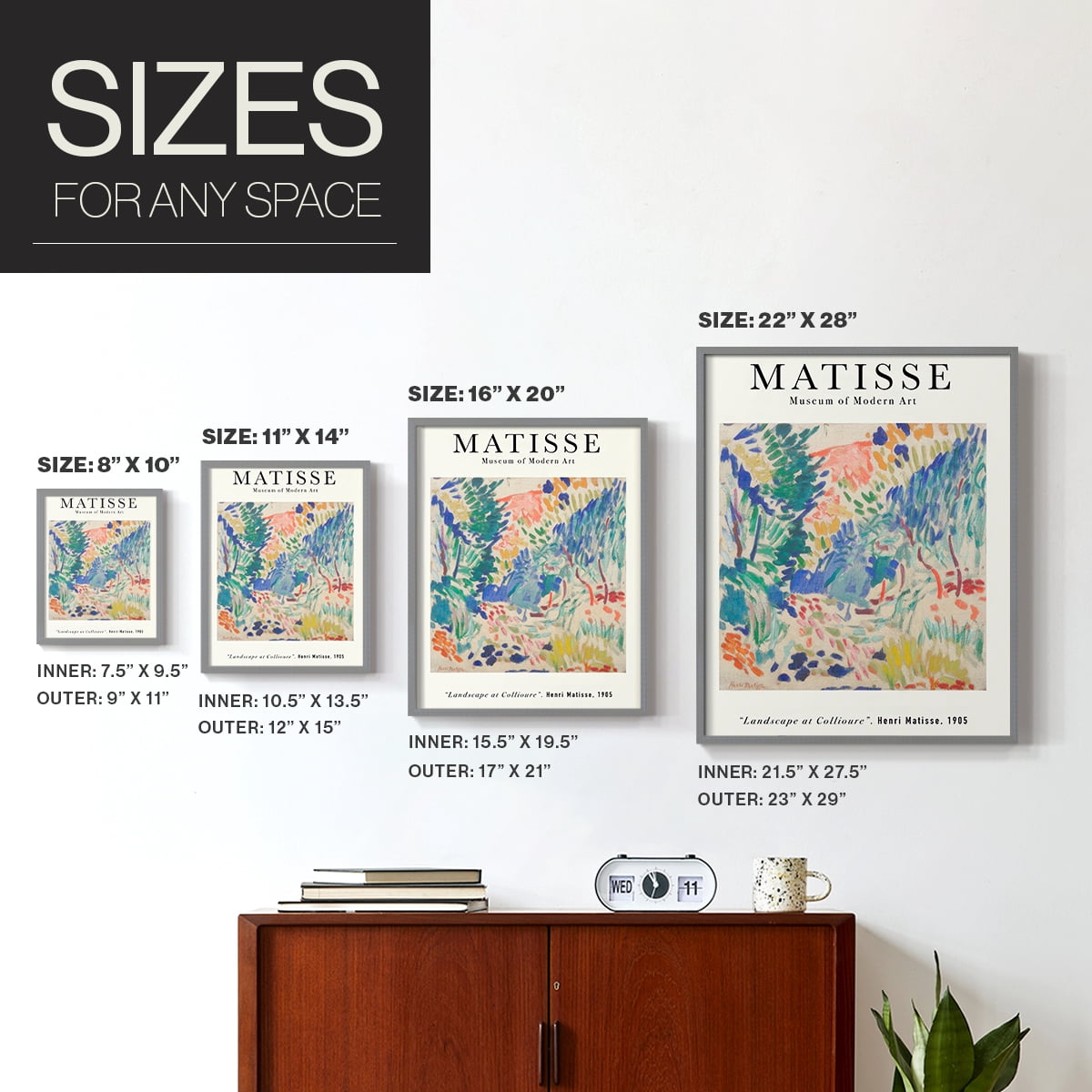 Matisse CLXXVI Framed Print in Gray Solid Wood 8 x 10 Framed Print