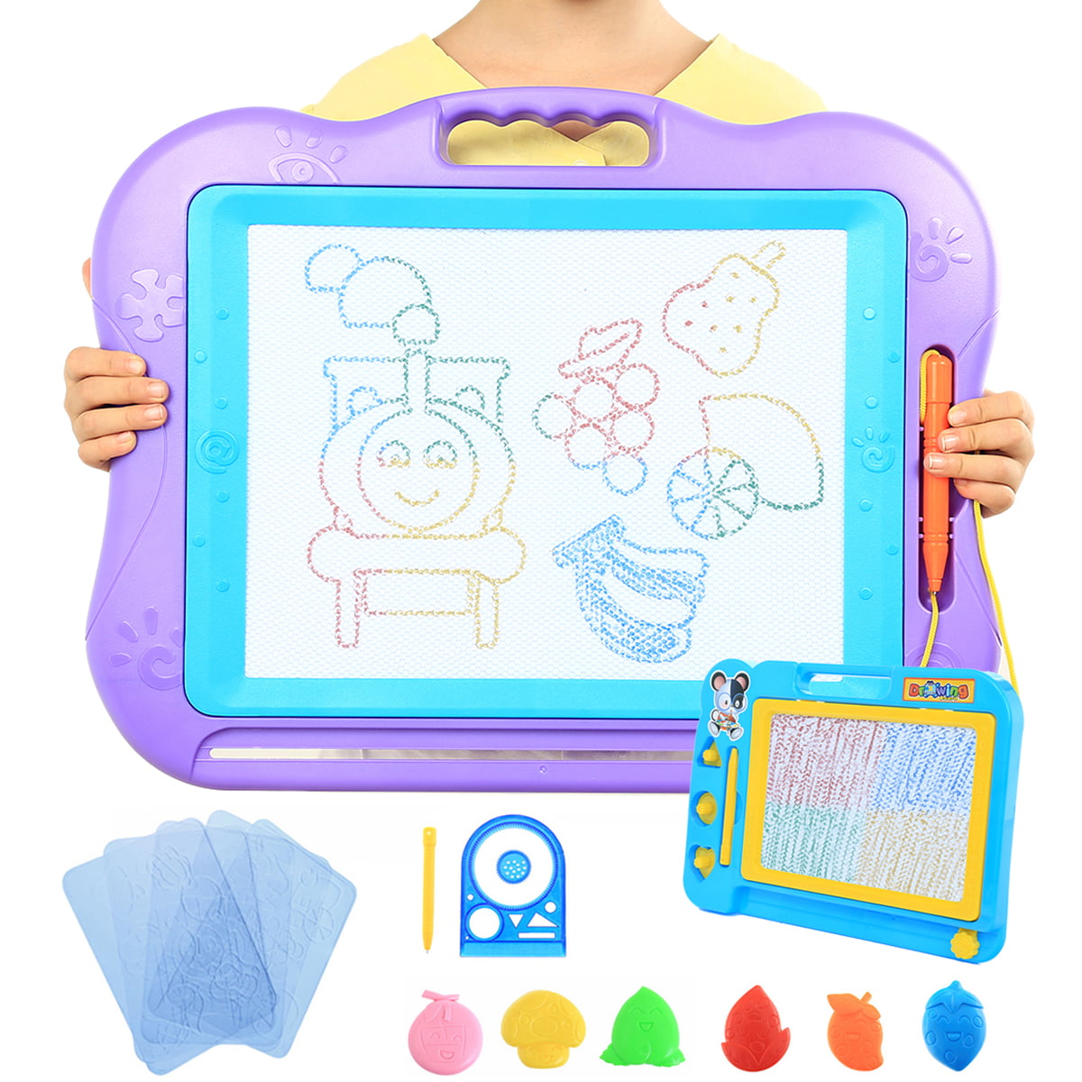 2 Sets Magnetic Drawing Board for Kids, 13" x 17" A4 Size Large Magnet