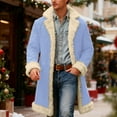 thumbnail image 4 of Santa Coat Men Casual Christmas Cardigan Unisex Open Front Hoodies No Zip Cozy Winter Printed Edge Warm Comfortable Outerwear Blue XXXL, 4 of 6