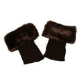 thumbnail image 2 of Dengjunhu Women Solid Color Faux Fur Crochet Knit Leg Warmers Cuffs Toppers Boot Socks, 2 of 7