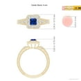 thumbnail image 5 of ANGARA Natural Aeon Square Sapphire & Diamond Engagement Ring with Milgrain in 14K Yellow Gold for Women (Size-4mm) | September Birthstone, Anniversary, Jewelry Gift for Women | Natural Sapphire Ring, 5 of 9