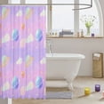 thumbnail image 3 of Manfei Kawaii Ringed Planets Shower Curtain 72Wx72L,Cute Clouds Bathroom Curtain,Pink Purple, 3 of 5