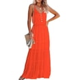 thumbnail image 1 of Vestido de Playa Maxi PRETTYGARDEN XL Naranja sin Mangas, 1 of 4