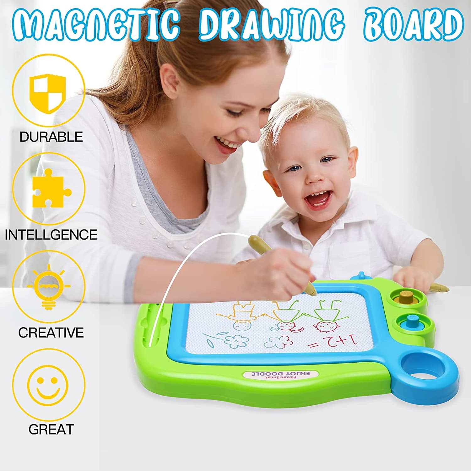 2 Pack Magnetic Drawing Board Toddler Toys for 3 4 5 6 Year Old Boys G –  YongnKids
