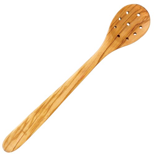 Eddington 50018 Pierced Olive Spoon, Fine Italian Olivewood, 8Inches