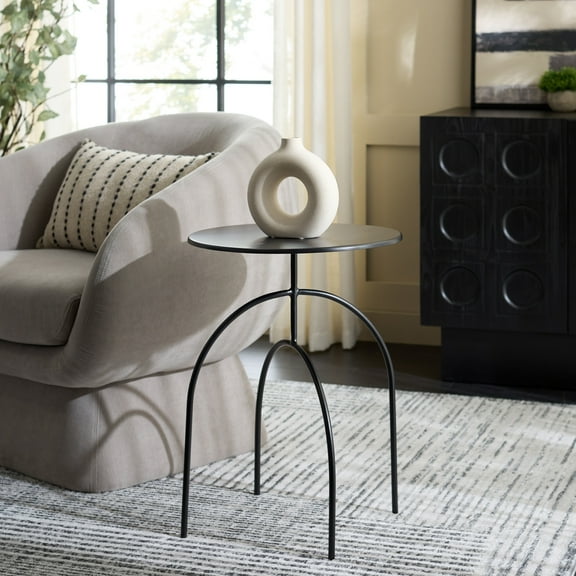 Safavieh Saburo Modern Iron Round End Table, Black
