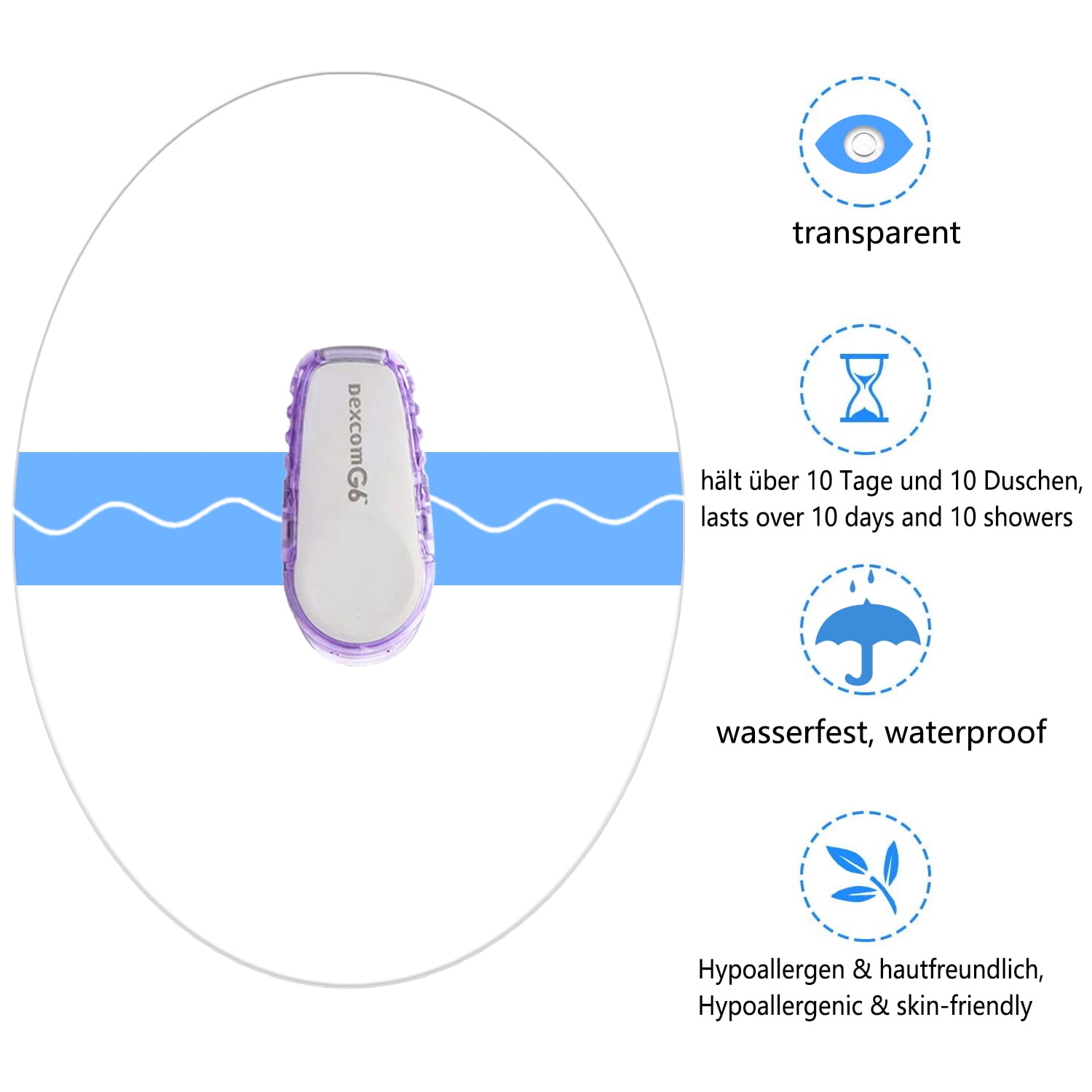 Dexcom G6 Adhesive Patches Waterproof Dexcom G6 Transmitter