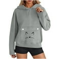 thumbnail image 4 of Yteetum Hoodies for Women Oversized Drawstring Front Carry Pet Pouch Pullover Hooded Sweatshirts Womens Pet Graphic Print Loose Pet Big Pockets Long Sleeve Hooded Sweatshirt Fall Clothes Clothes, 4 of 7