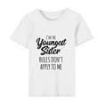 thumbnail image 6 of Fesfesfes Womens Basic Tops Women's Spring And Summer Casual Daily Round Neck Sisters Print Graphic T-Shirt Short Sleeve Tops Women Clothing S(US:4), 6 of 8