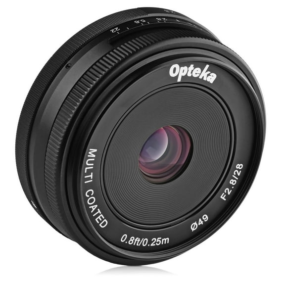 Opteka 28mm f/2.8 HD MC Manual Focus Prime Lens for Sony E Mount APS-C Format Digital Cameras