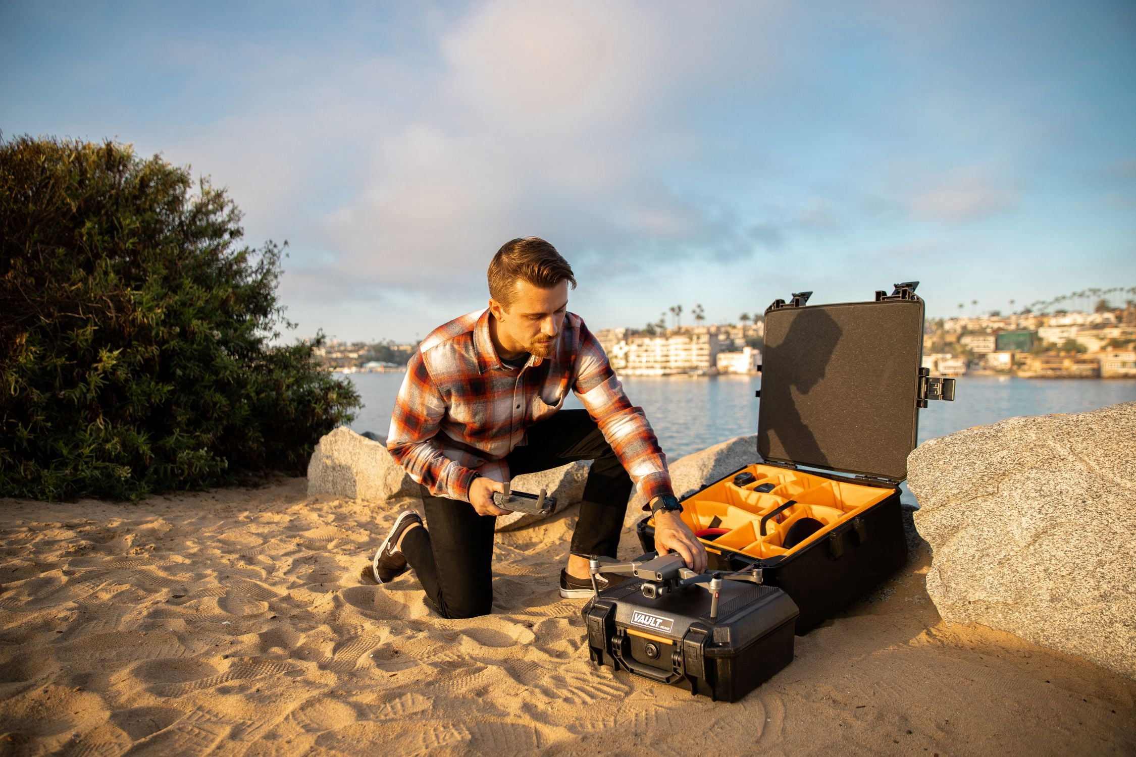 Vault by Pelican V600 Large Gear Case with Foam Hard Case, Camera, Pistol, Gear, Equipment,